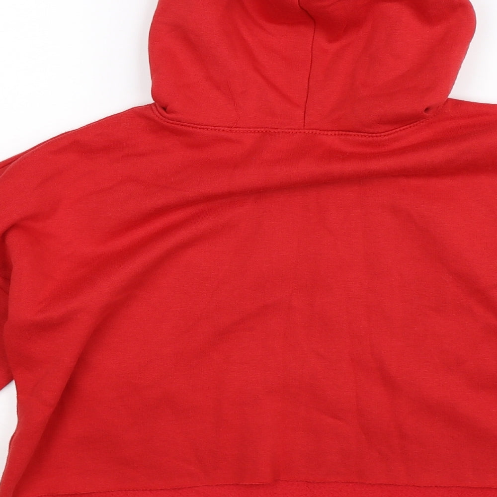 New Look Girls Red Pullover Hoodie Size 12-13 Years - Cropped