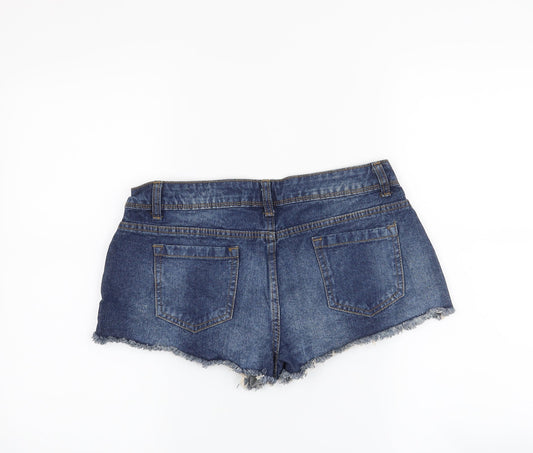 Denim & Co. Womens Blue Cut-Off Shorts Size 10