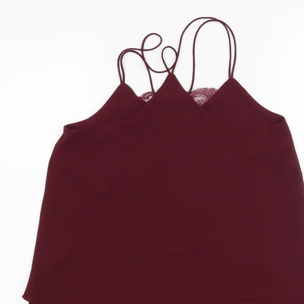 Womens UK Size 8 New Look Red Basic Blouse