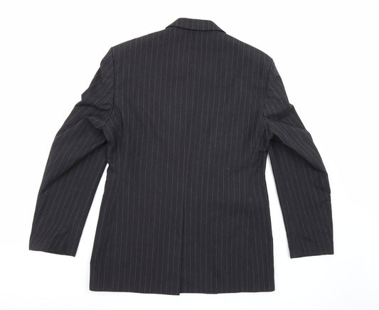 George Mens Grey Striped Rayon Jacket Suit Jacket Size 38