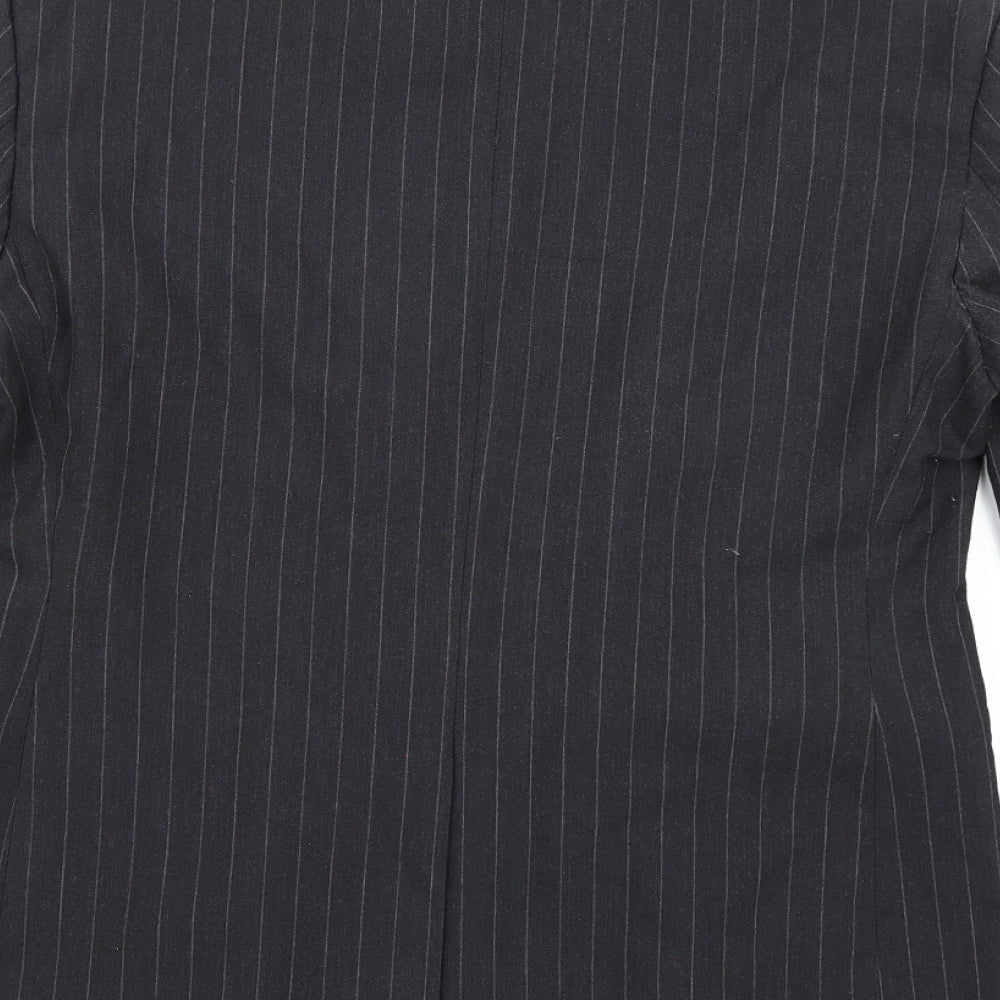 George Mens Grey Striped Rayon Jacket Suit Jacket Size 38