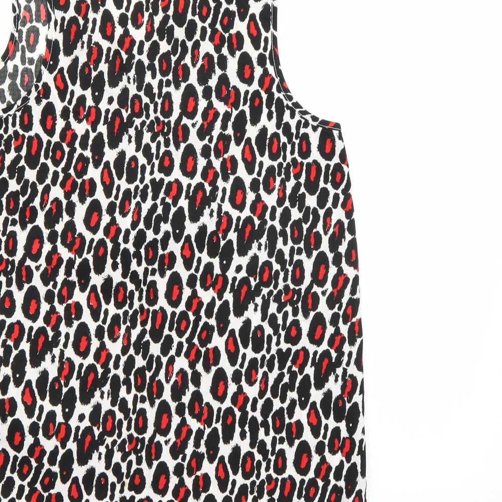 Atmosphere Womens White Animal Print Chiffon Camisole Tank Size 10