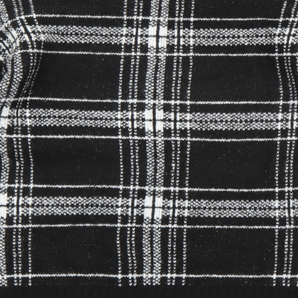 Marks and Spencer Womens Black Check Knit Pullover Jumper Size M