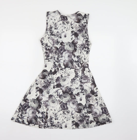 Vouley Vous Womens White Floral A-Line Size XS