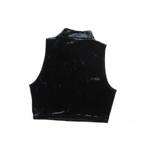 FOREVER 21 Womens Blue Velour Cropped Tank Size L