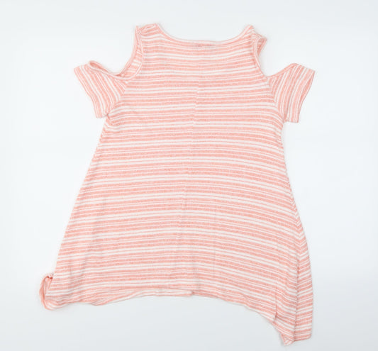 George Womens Pink Striped Basic Blouse Size 12