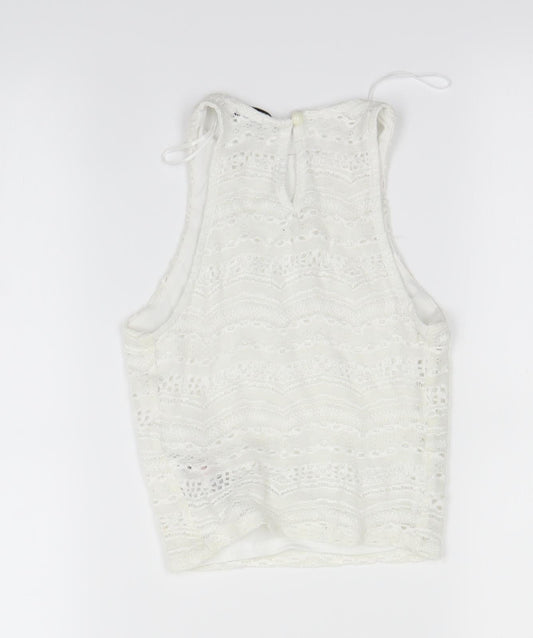 Womens UK Size 6 New Look Ivory Cropped Tank