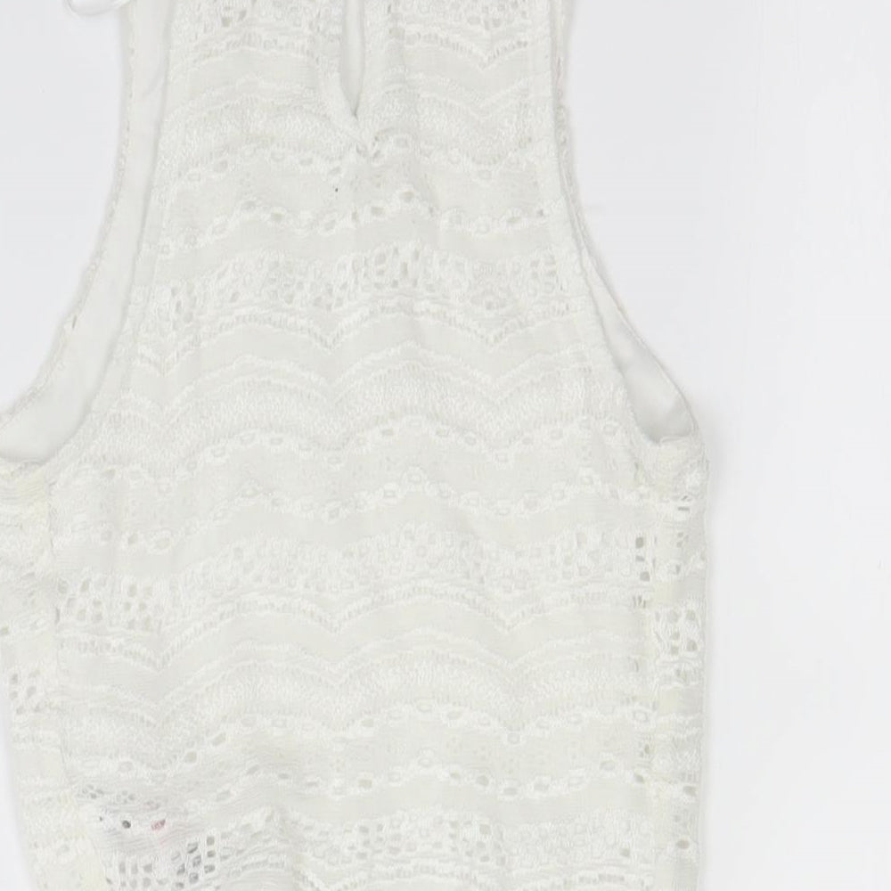 Womens UK Size 6 New Look Ivory Cropped Tank