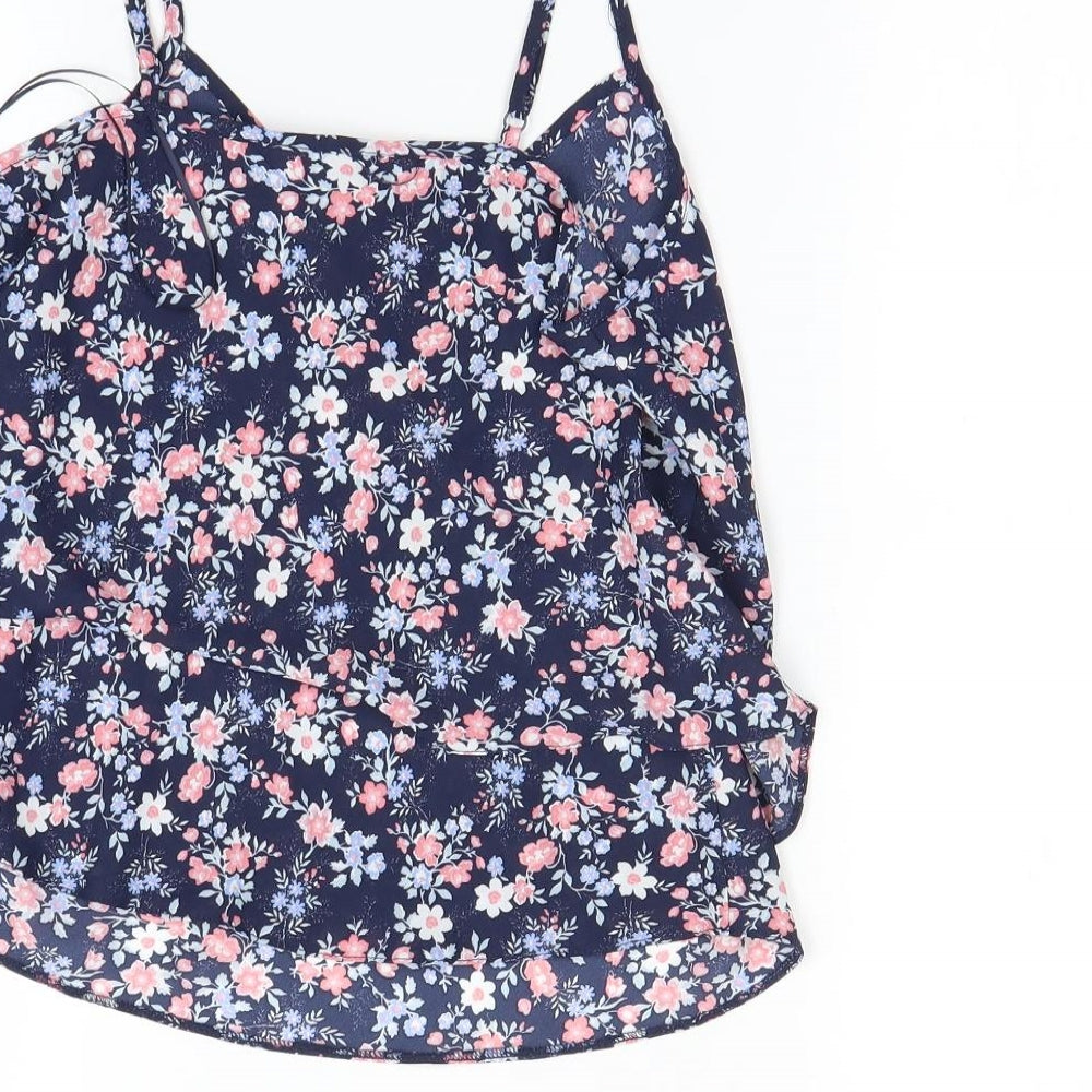 Miss Selfridge Womens Blue Floral Camisole Blouse Size 8