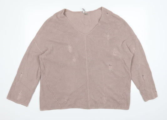 Divided Womens Pink Pullover Jumper Size M