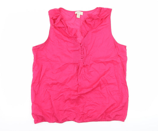 Womens UK Size L LOFT Pink Basic Tank