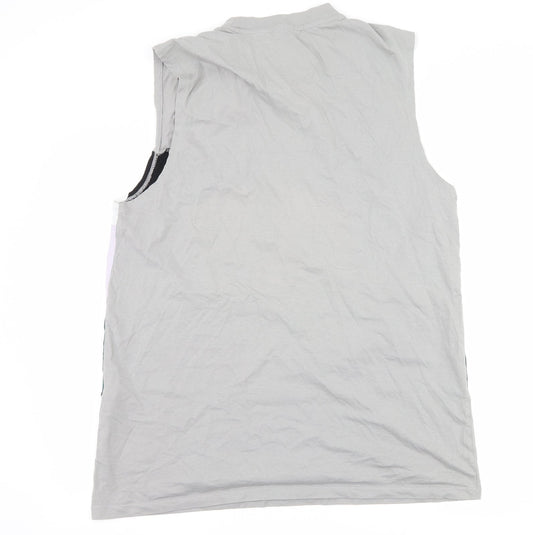 ASOS Mens Grey Striped Basic Tank Size 2XL