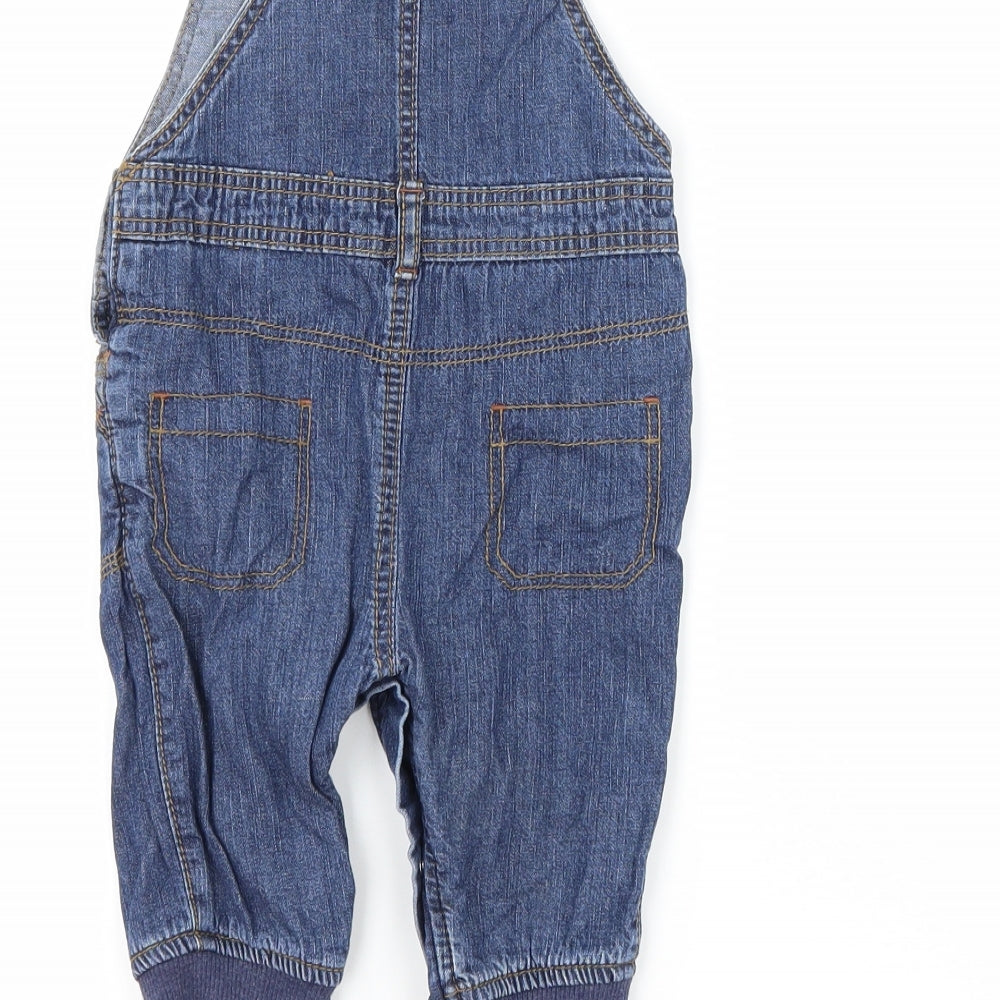 George Baby Blue Denim Dungaree One-Piece Size 3-6 Months