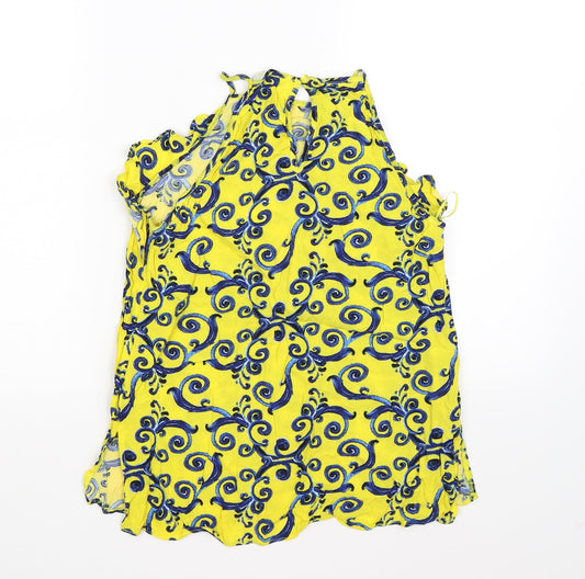 Papaya Womens Yellow Floral Tunic Tank Size 10