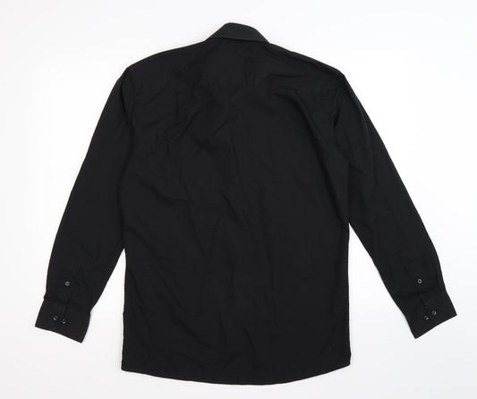 George Mens Black Button-Up Size 15