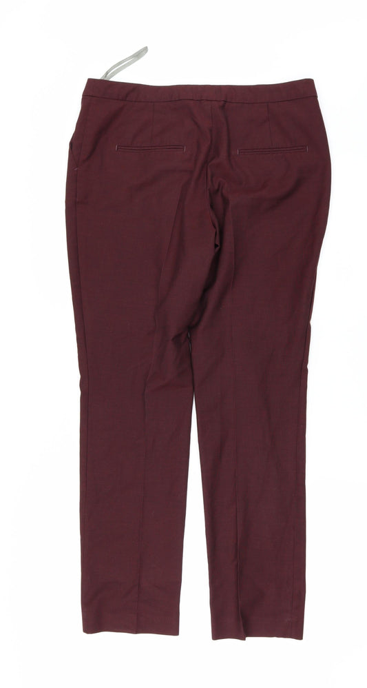 Womens UK Size 10 NEXT Regular Fit Red Trousers