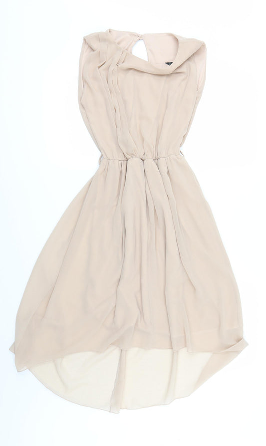 Rare Womens Beige Fit & Flare Size 6 - Dipped Hem