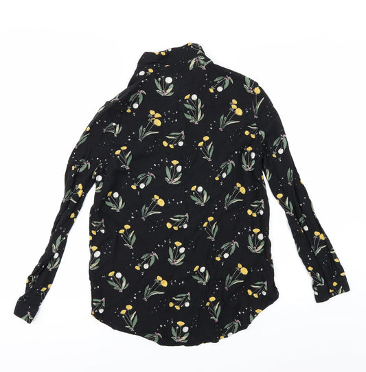 Divided by H&M Womens Black Floral Basic Size 8