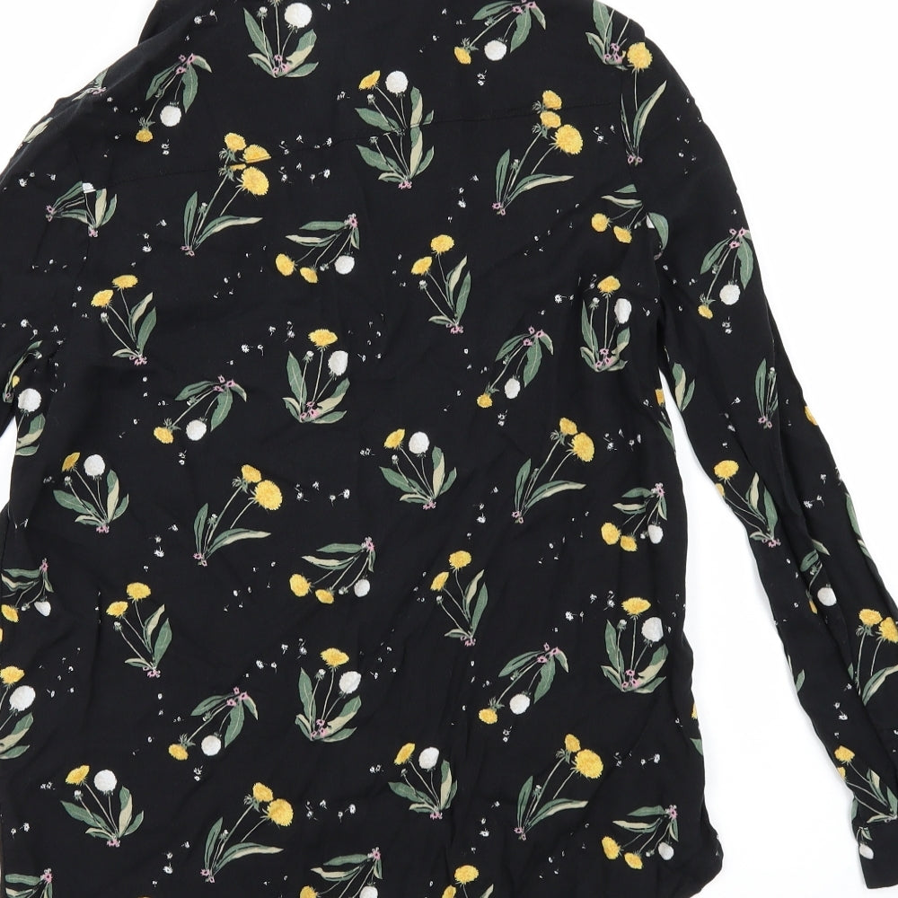 Divided by H&M Womens Black Floral Basic Size 8