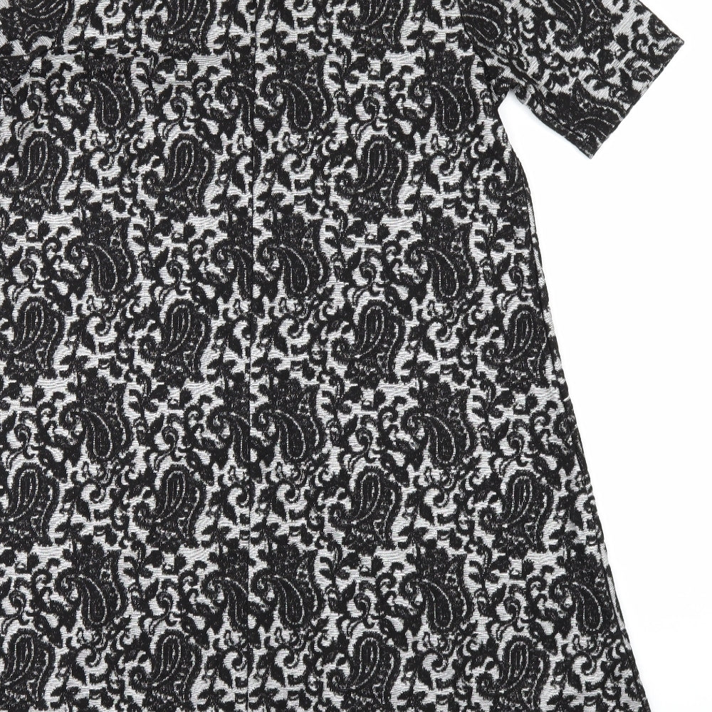 TU Womens Silver Geometric A-Line Size 12