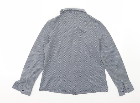 Womens UK Size 14 Preworn Blue Basic Button-Up