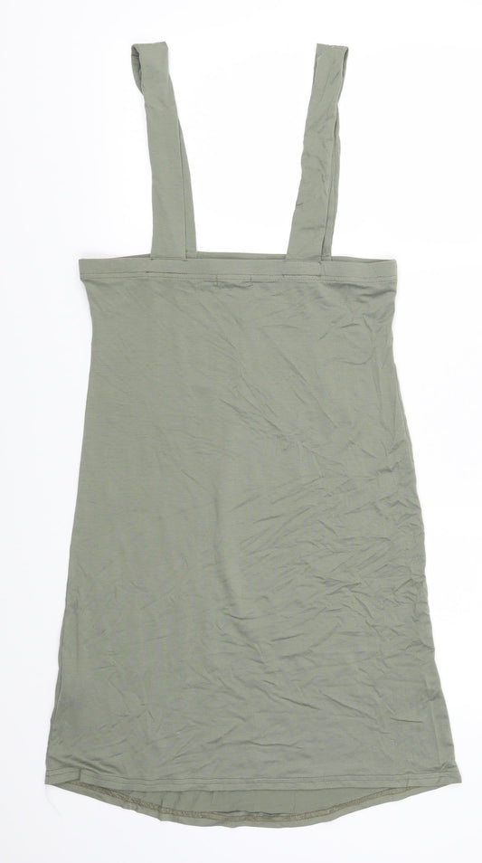 Boohoo Womens Green   Straight & Pencil Skirt Size 10  - Straps