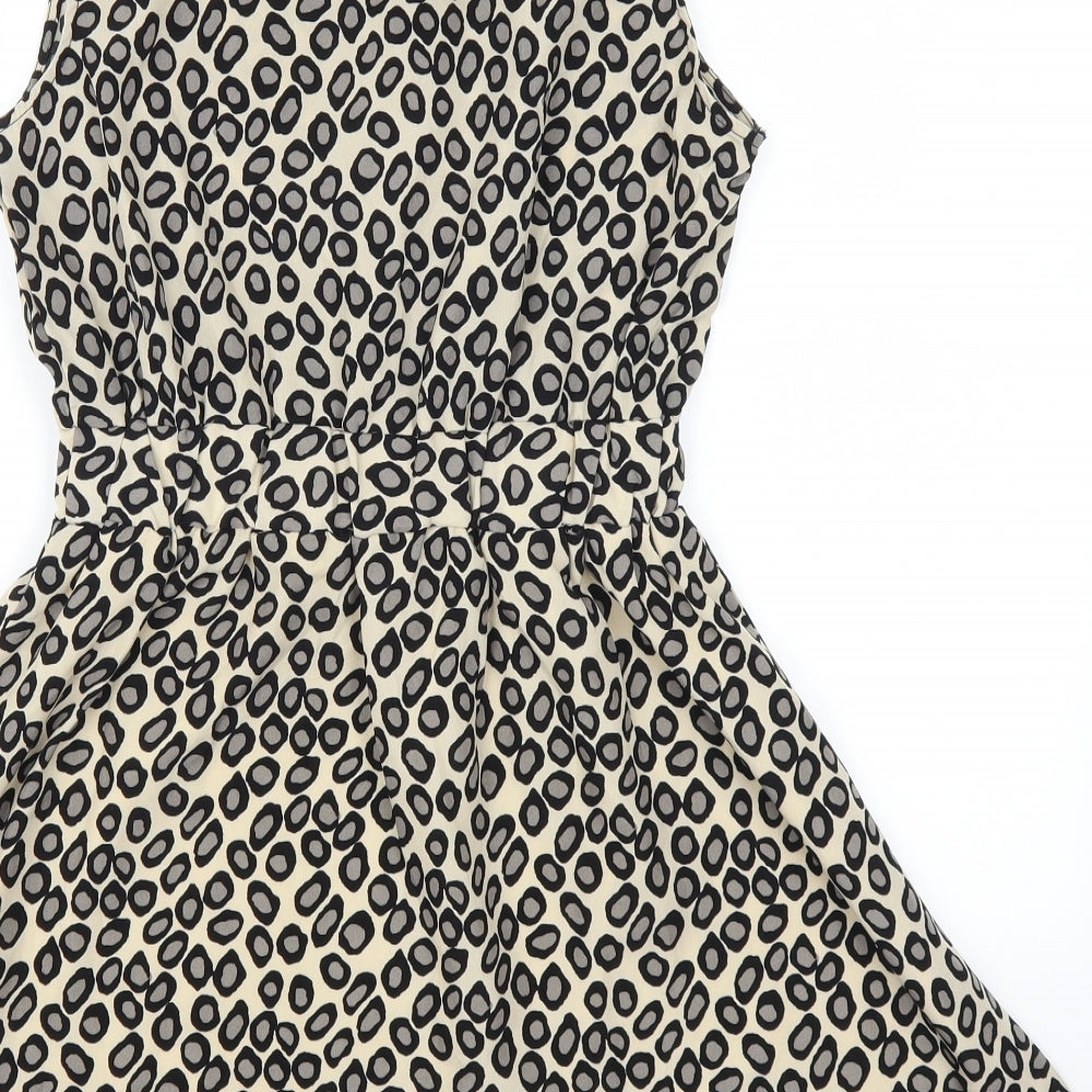 Utam London Womens Brown Animal Print Skater Dress Size 8