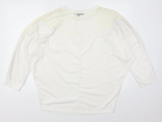 Womens UK Size 2XL Isassy White Basic T-Shirt