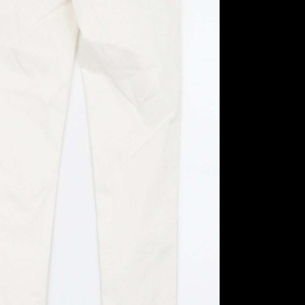 Dorothy Perkins Womens White Denim Straight Jeans Size 8 L26.5 in