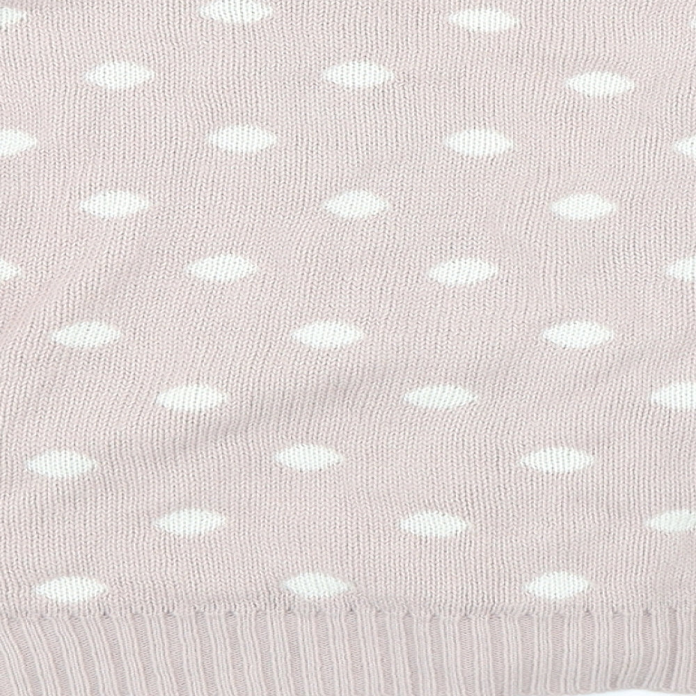 Boohoo Womens Pink Polka Dot Cardigan Jumper Size M