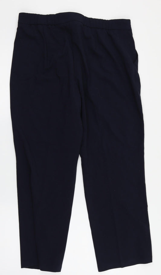 M&S Womens Blue Dress Pants Trousers Size 16 L24 in