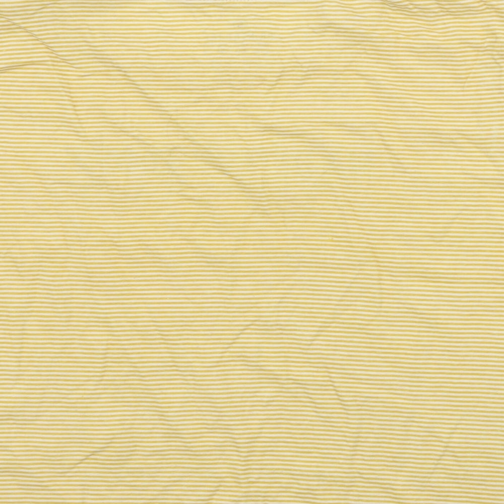 Primark Womens Yellow Striped Jersey Basic T-Shirt Size 10 - Made With Love
