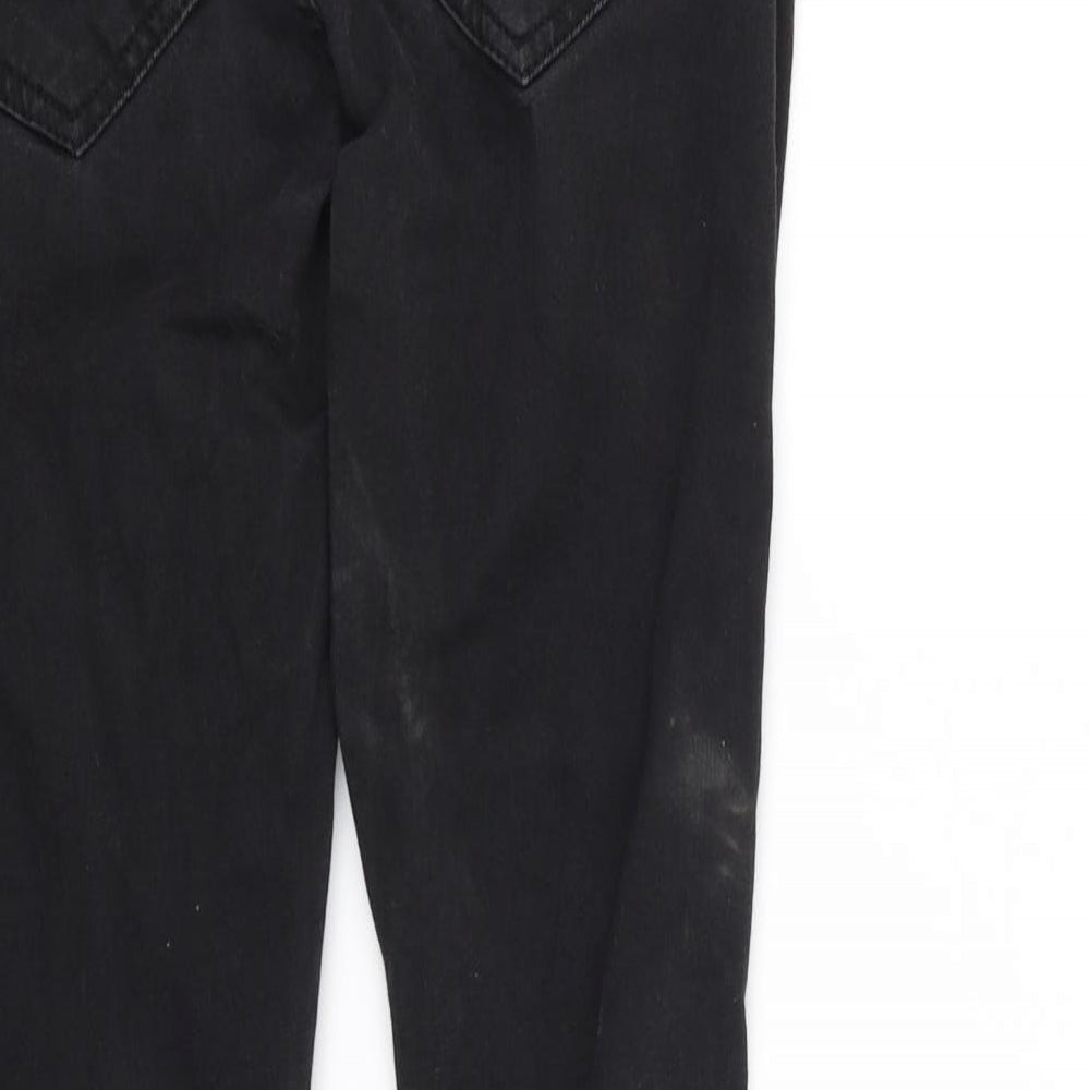 Womens UK Size S pre worn Regular Fit Straight Black Jeans