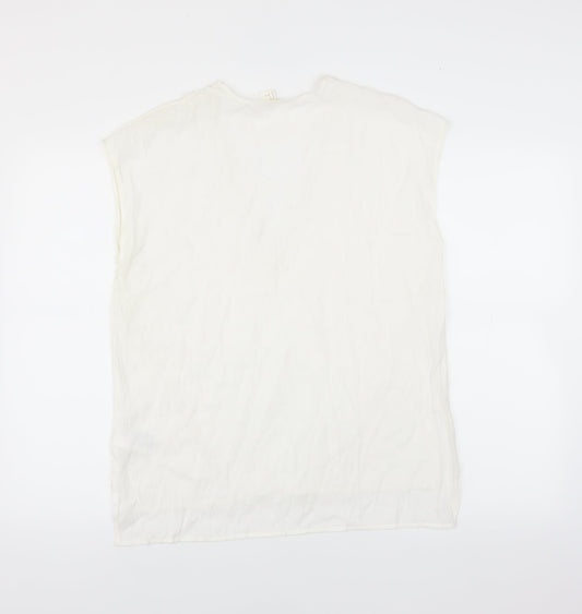 Womens UK Size 16 H&M White Basic Blouse