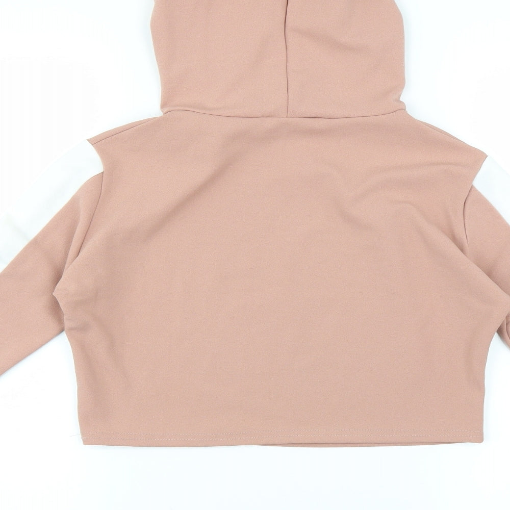 Femme Luxe Womens Pink Pullover Hoodie Size 10 - CROPPED