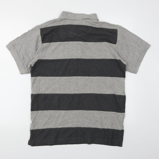 Umbro Mens Green Striped Polo Size M