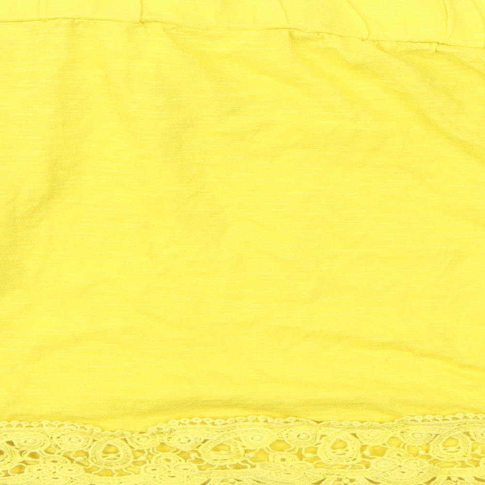 Womens UK Size 12 Select Yellow Basic T-Shirt