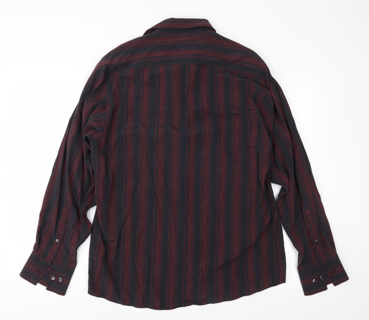 Tom English Mens Red Striped Button-Up Size L