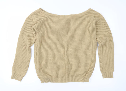 I SAW IT FIRST Womens Brown Knit Pullover Jumper Size M