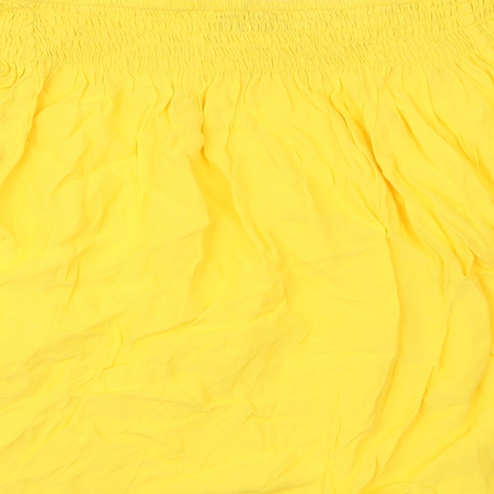 FOREVER 21 Womens Yellow Basic Blouse Size M