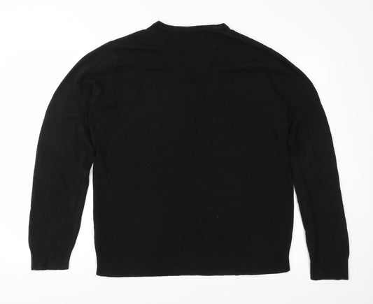 Cedar Wood State Mens Black Knit Pullover Jumper Size XL