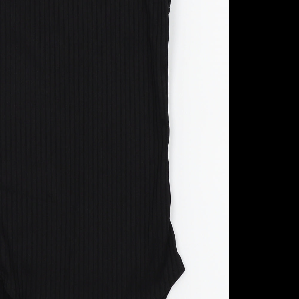 parisian Womens Black Bodysuit One-Piece Size 8