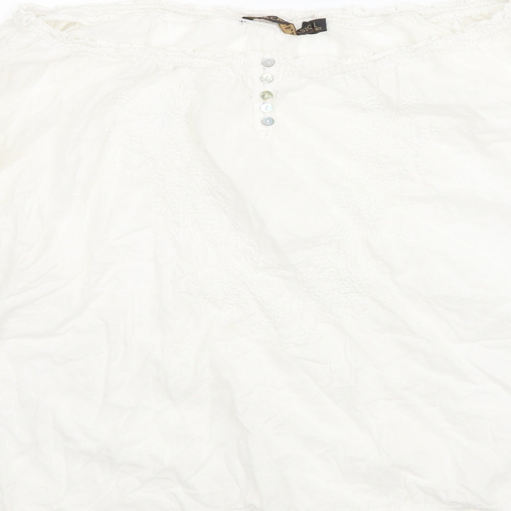 Womens UK Size L Sfera White Basic Blouse