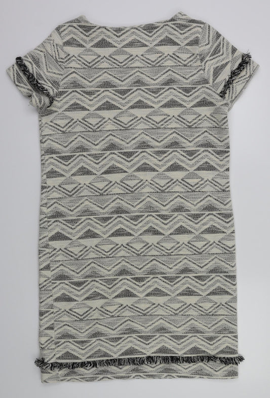 NEXT Womens White Argyle/Diamond Fit & Flare Size 12