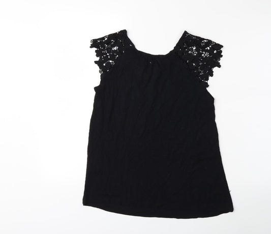 George Womens Black Basic T-Shirt Size 8