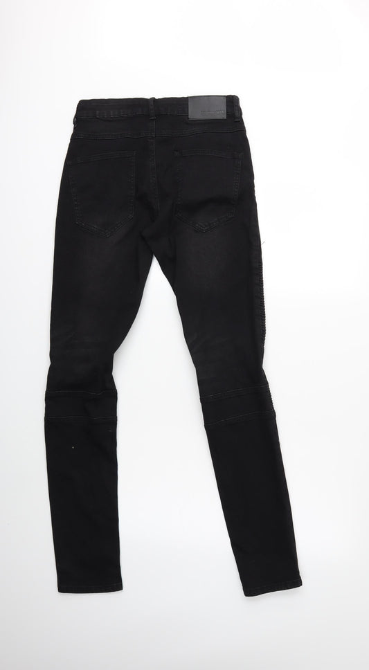 Mens UK Size 30 in Boohoo Regular Fit Skinny Black Jeans
