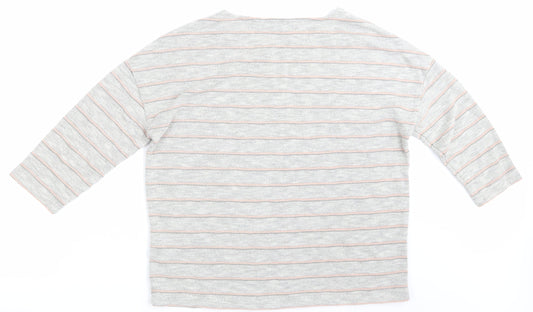 TU Womens Green Striped Basic T-Shirt Size 12