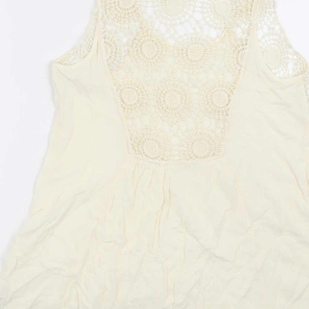 Womens UK Size 12 Apricot Beige Basic Blouse