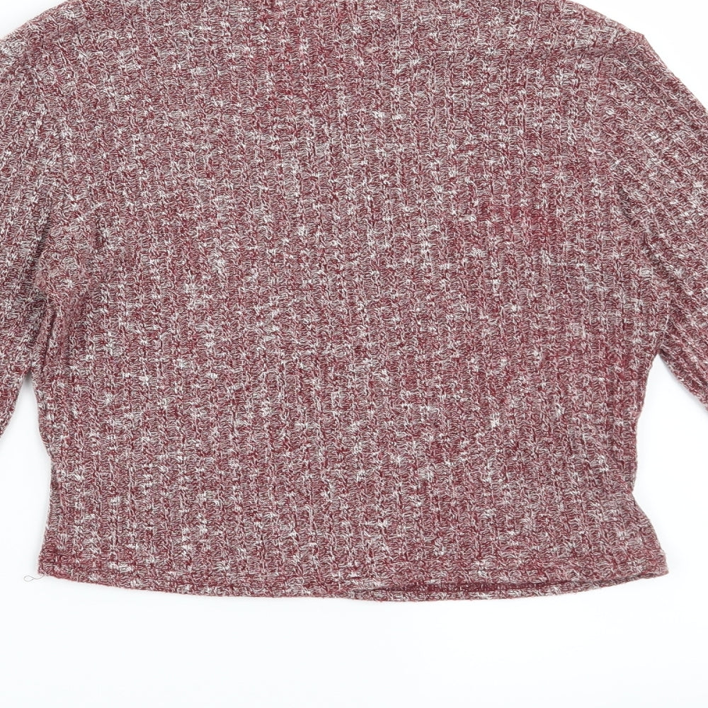 Boohoo Womens Red Pullover Sweatshirt Size 8