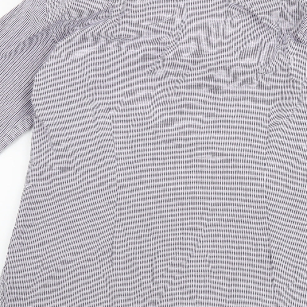 Mens UK Size 15 NEXT Purple Button-Up Long Sleeve Casual Shirt